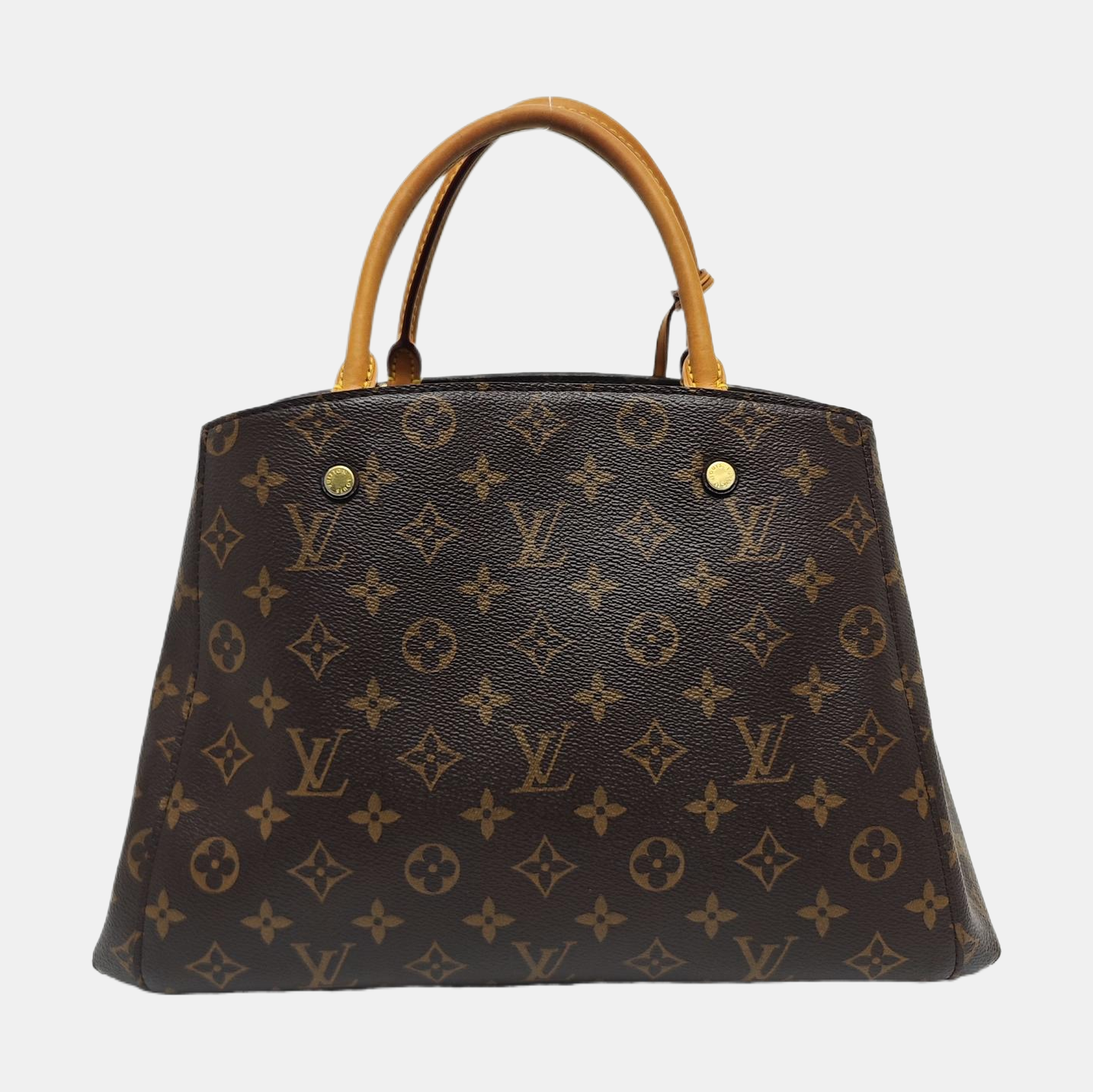 MONTAIGNE MM Monogram Coated Canvas Brown