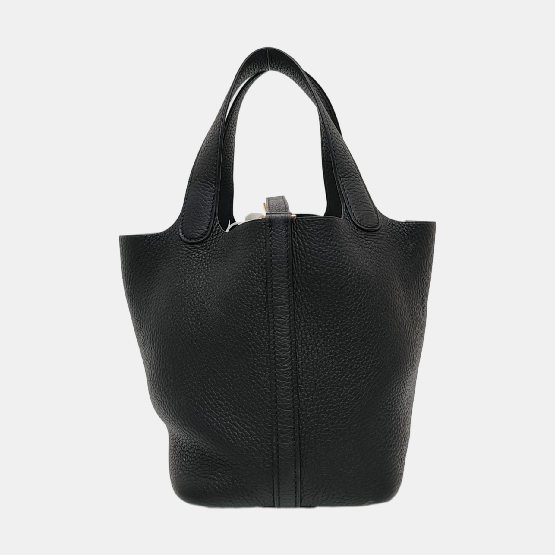 Authenticated pre-owned  Picotin Lock Clemence Black - Bucket Bag at Looply
