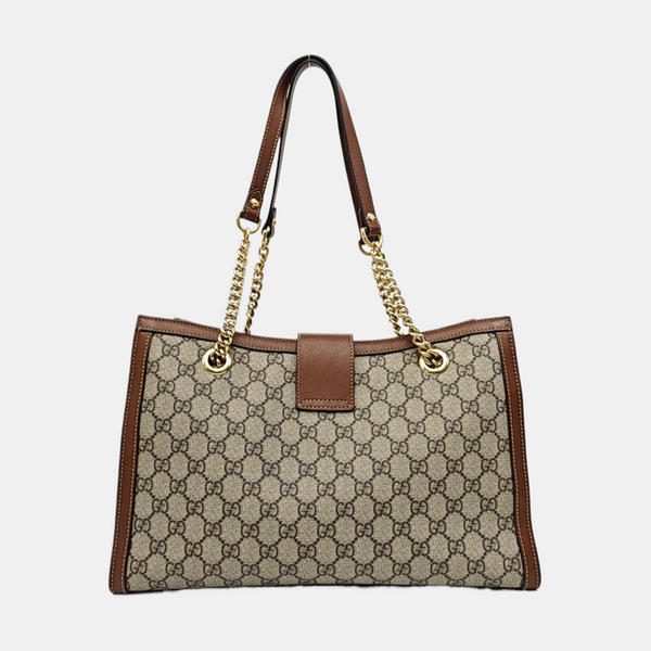 Padlock Medium Monogram Coated Canvas Beige