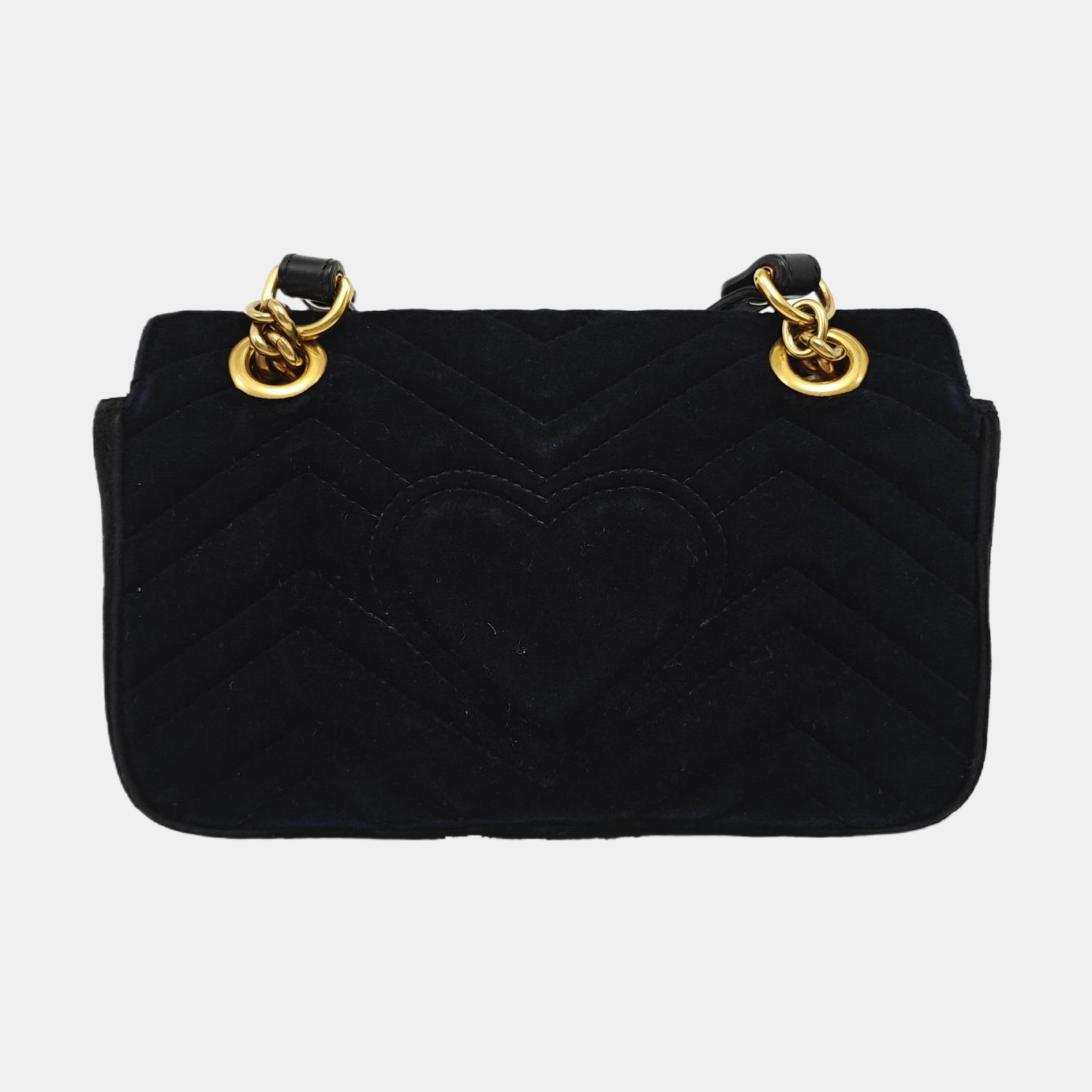 GG Marmont Mini Quilted Velvet Black