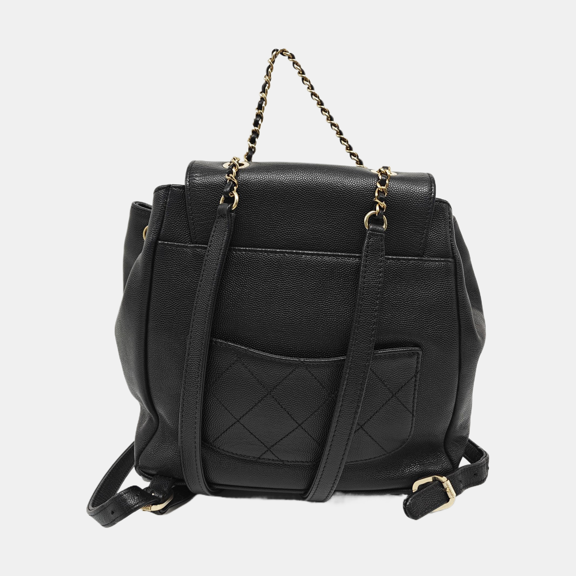 BUSINESS AFFINITY Quilted Grained Calfskin Black