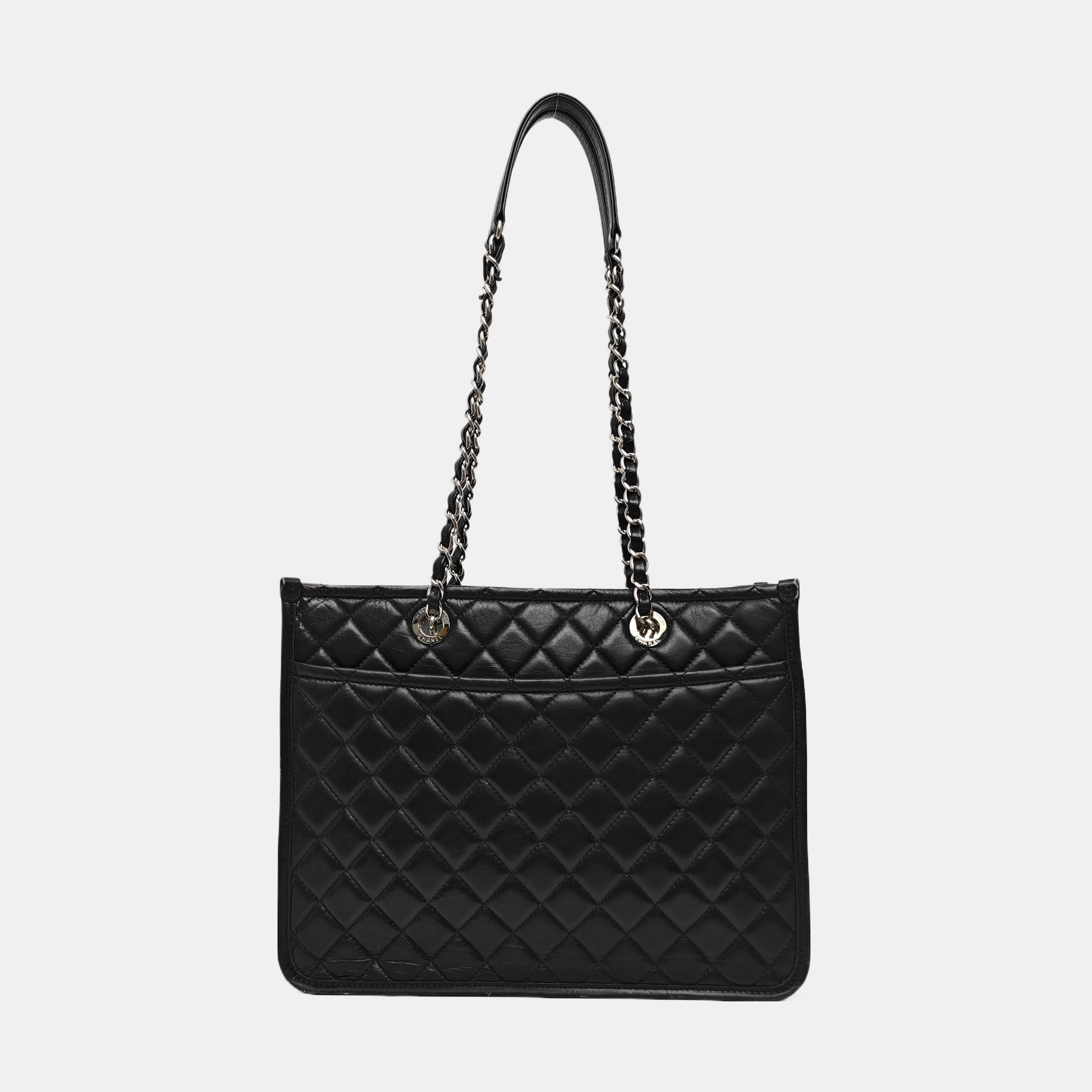 Quilted Calfskin Shoulder Bag Black