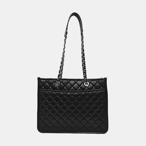 Quilted Calfskin Shoulder Bag Black