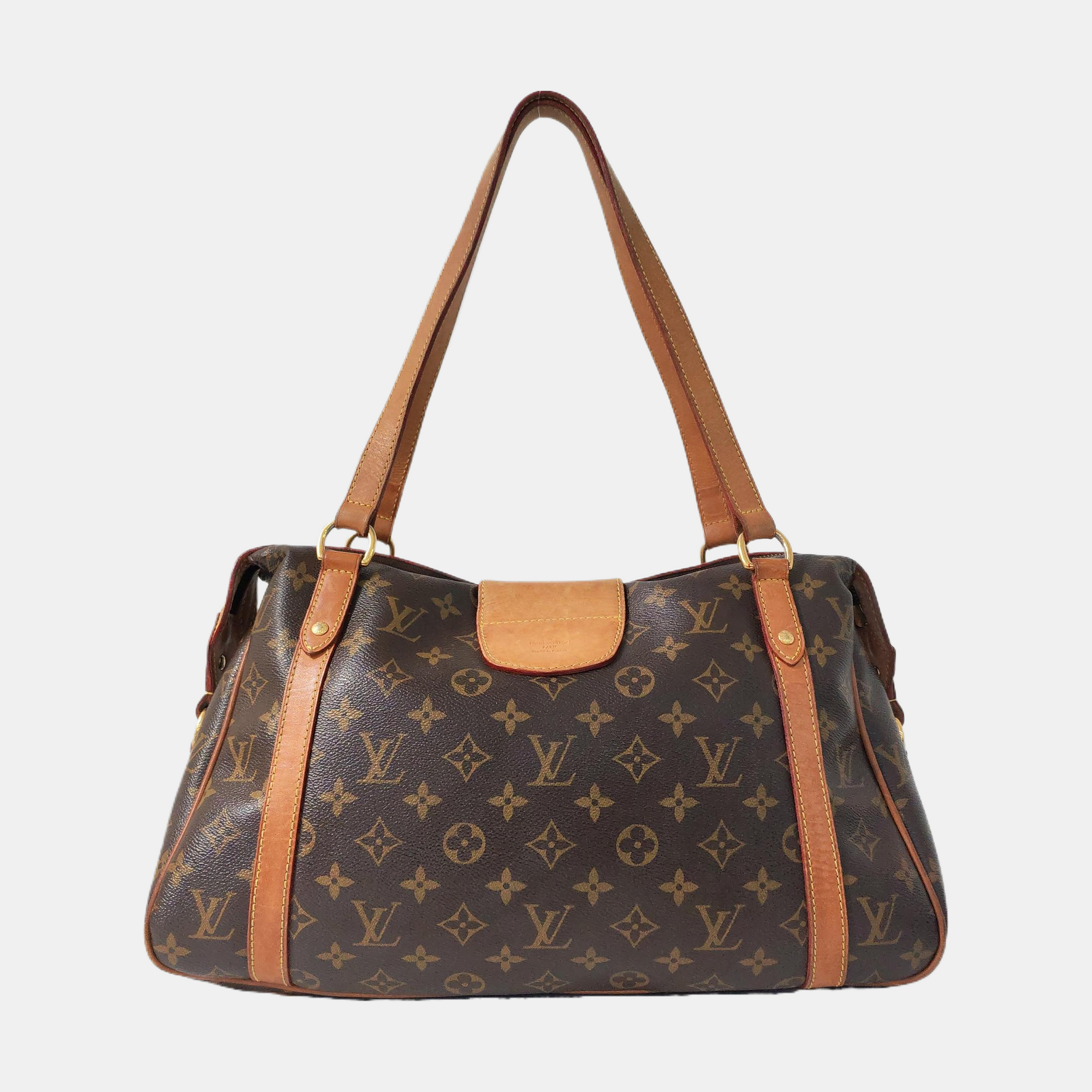 STRESA Monogram Coated Canvas Brown