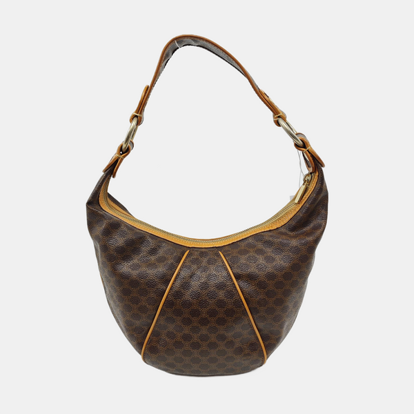 Coated Canvas Top Handle Bag Brown