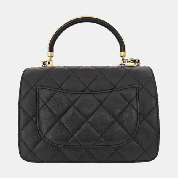 Quilted Calfskin Shoulder Bag Black