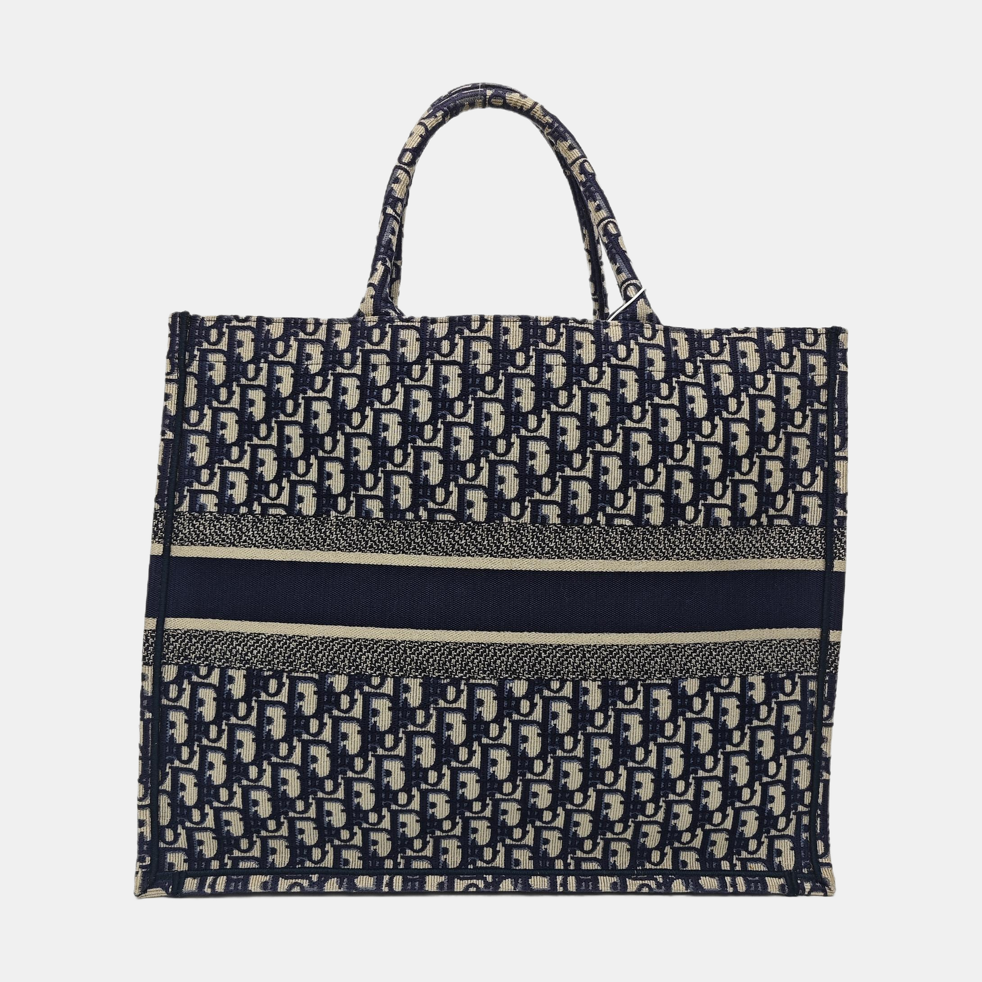 Book Tote Large Oblique Canvas Blue