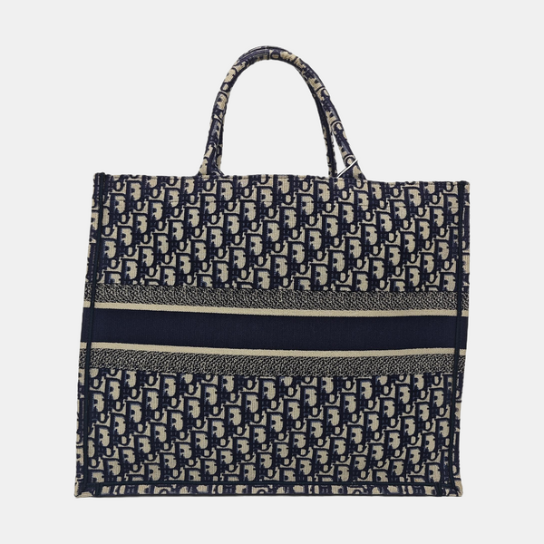 Book Tote Large Oblique Canvas Blue
