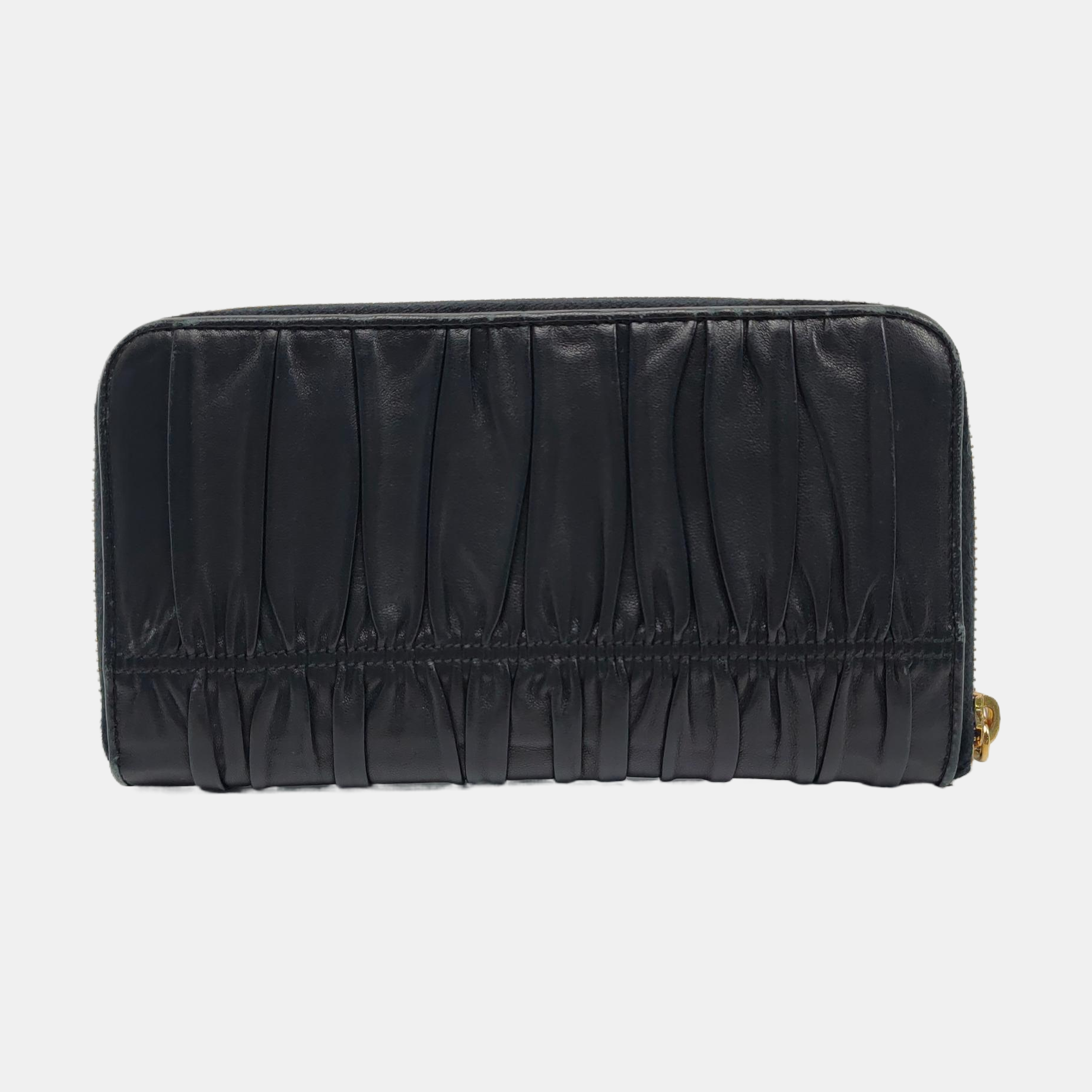 Fold Wallet Lambskin Black Wallet