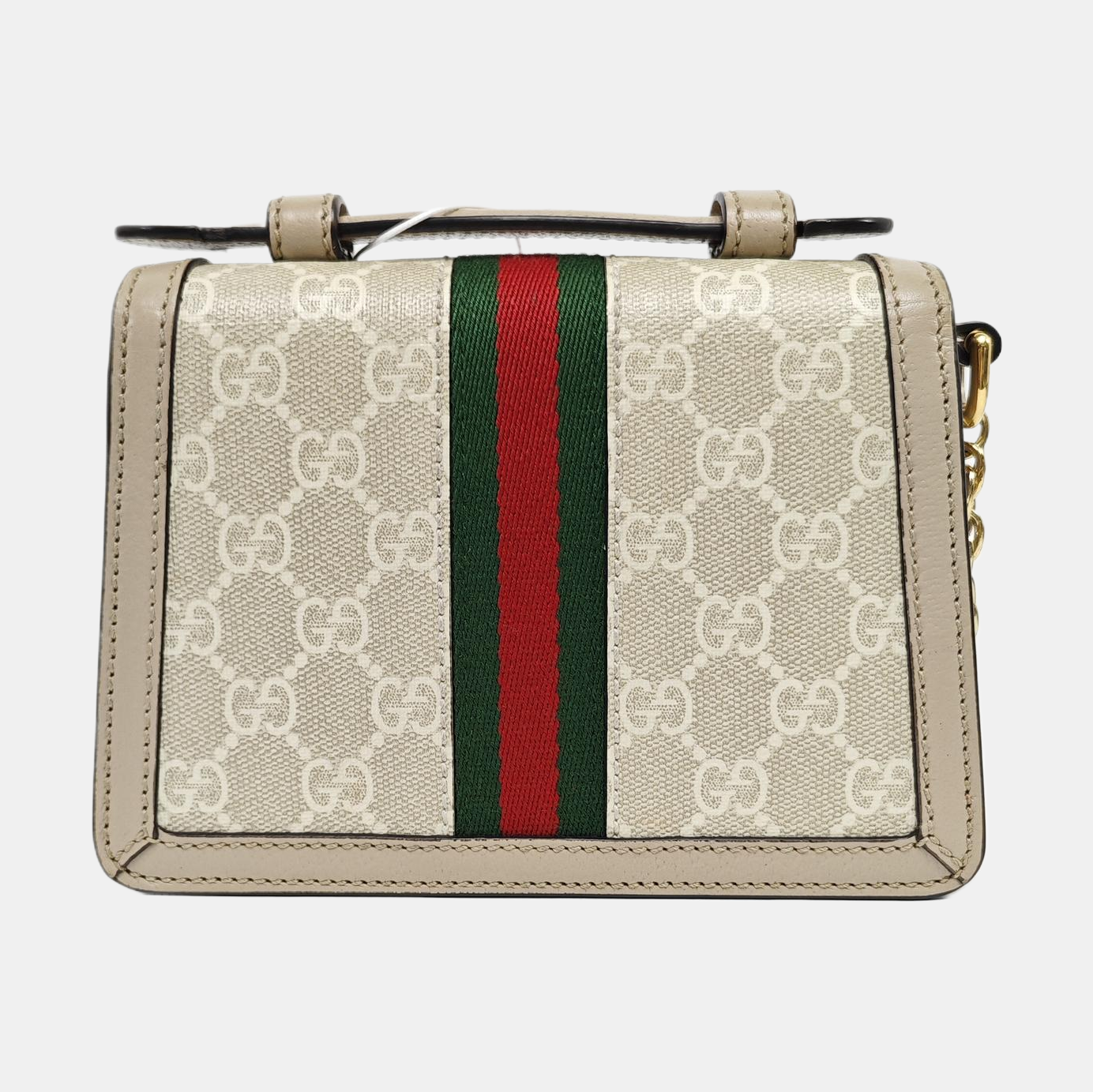 Ophidia Mini Monogram Coated Canvas White