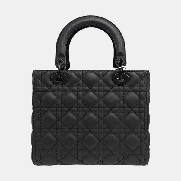 Lady Dior Medium Cannage Calfskin Black
