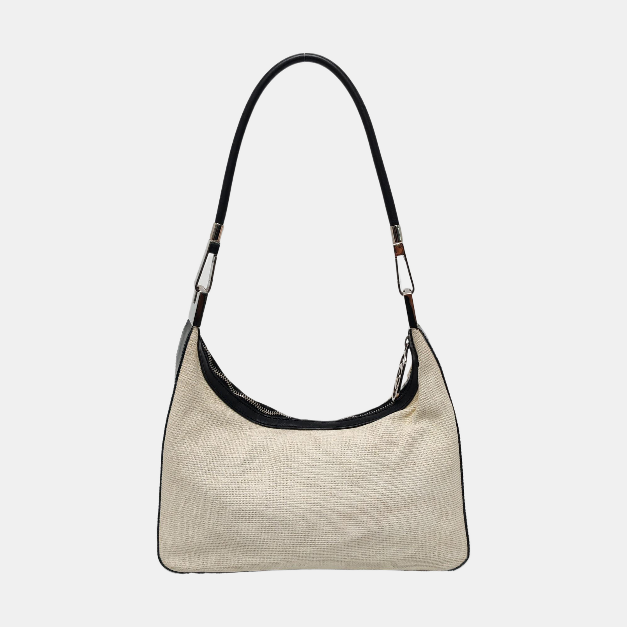 Fabric Top Handle Bag White