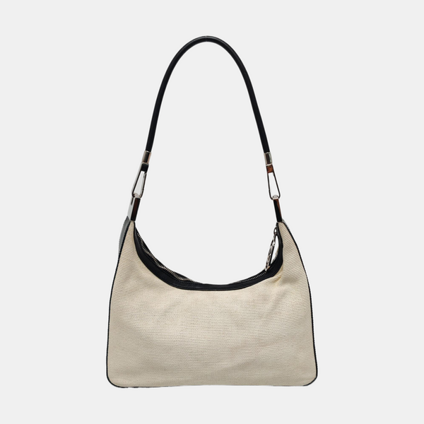 Fabric Top Handle Bag White