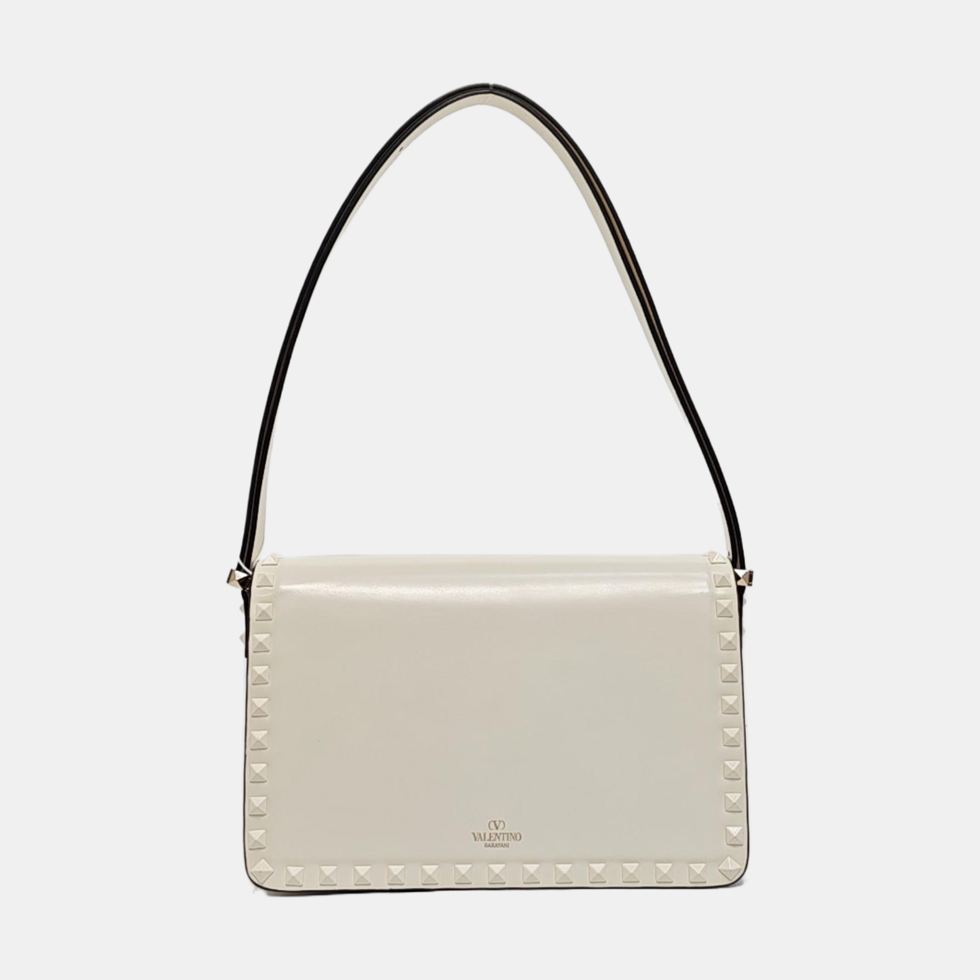 Rockstud Calfskin White