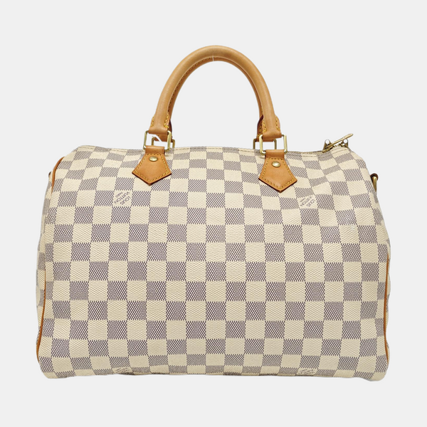 SPEEDY 30 Damier Azur Coated Canvas White