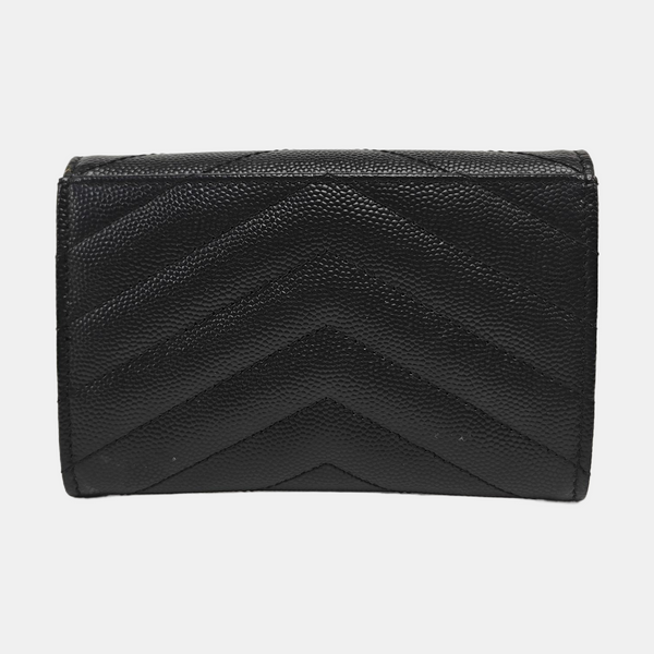 MONOGRAM Small Chevron Calfskin Black Wallet