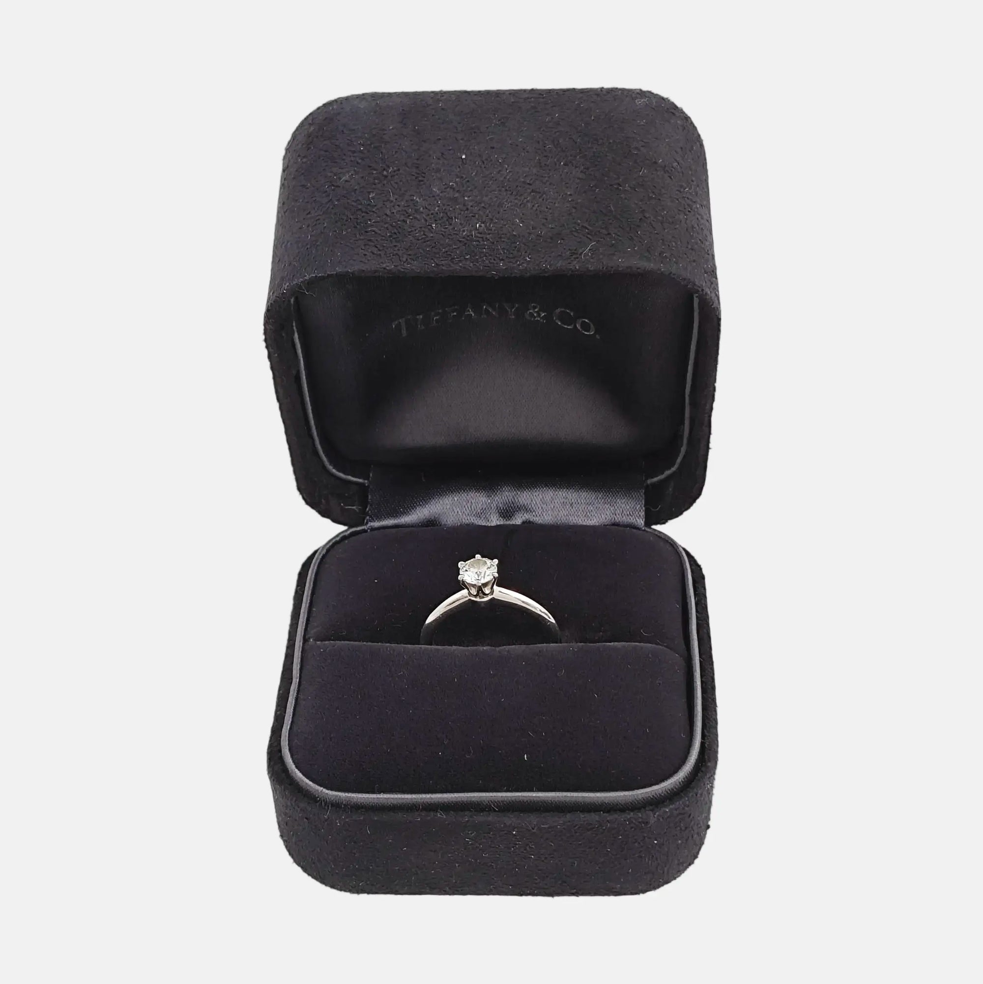 Tiffany Setting Platinum 950 Silver Ring EU 48