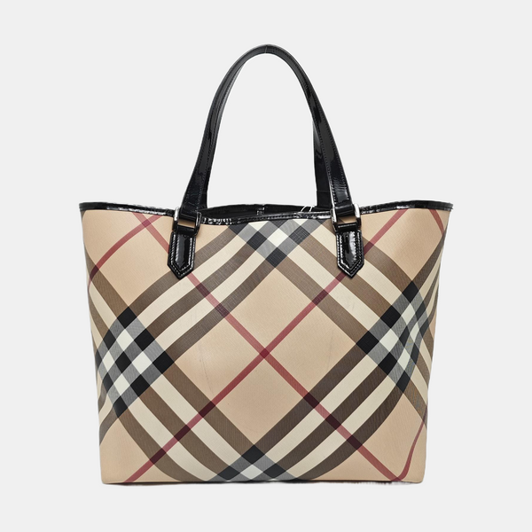 Coated Canvas Tote Bag Beige