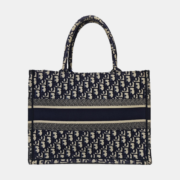 Book Tote Medium Oblique Canvas Blue