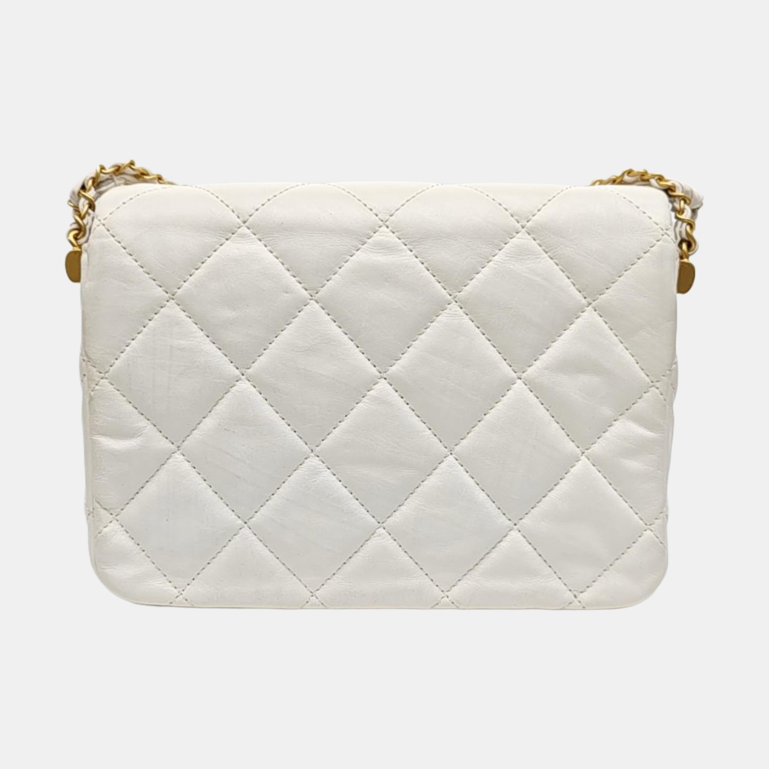 CHANEL 19 Small Quilted Calfskin White