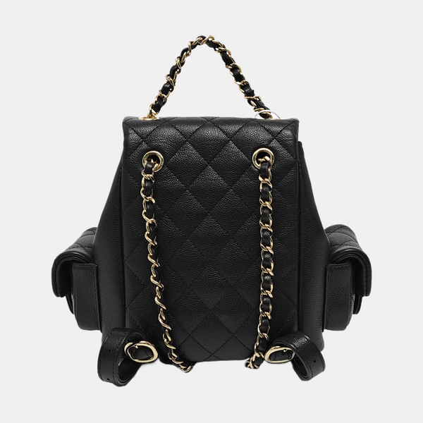 Quilted Grained Calfskin Small Black
