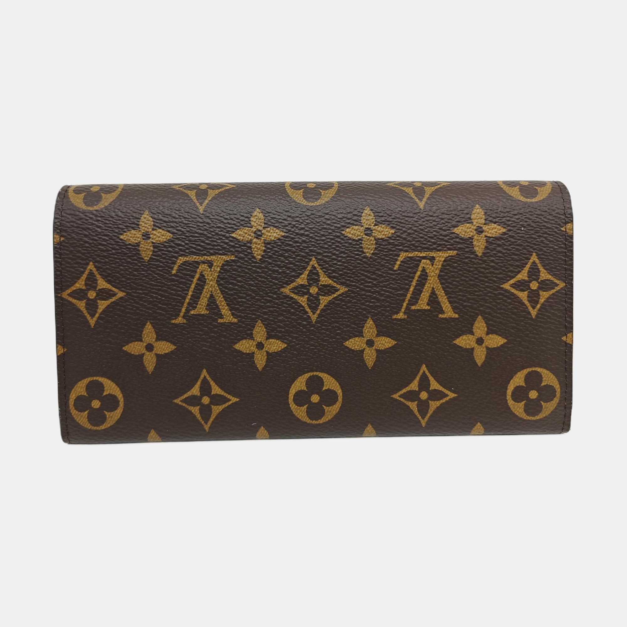 EMILIE Monogram Coated Canvas Brown Wallet