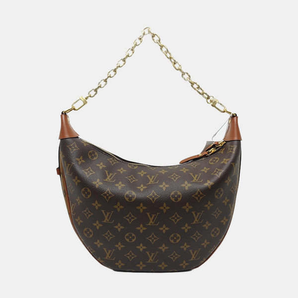 LOOP HOBO Monogram Coated Canvas Brown