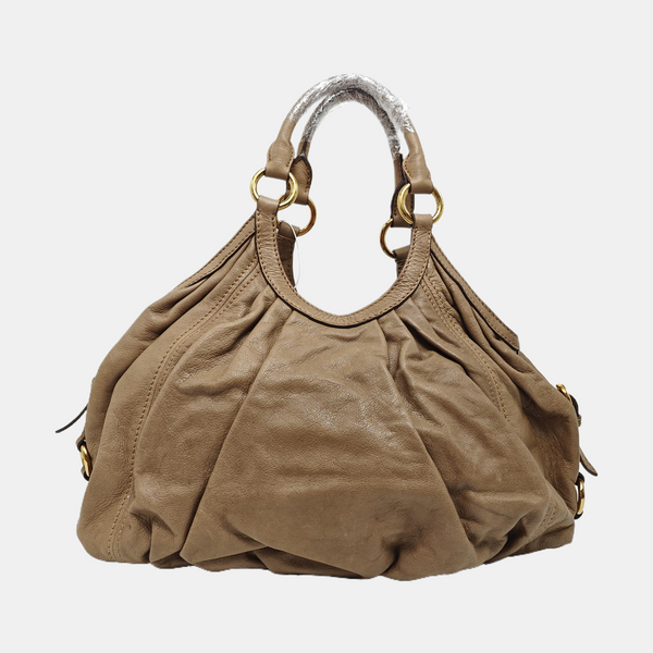 Calfskin Top Handle Bag Gray