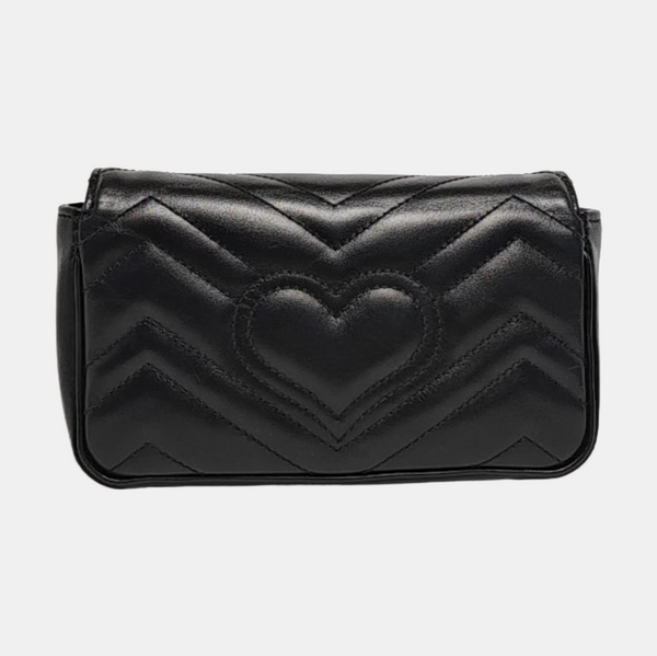 GG Marmont Mini Quilted Calfskin Black