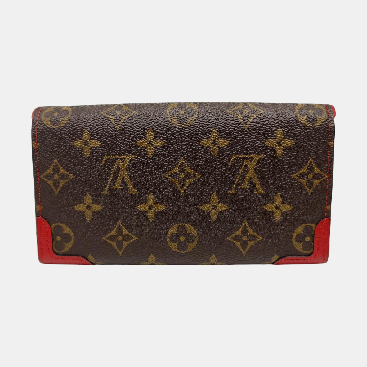 SARAH RETIRO Monogram Coated Canvas Brown Wallet