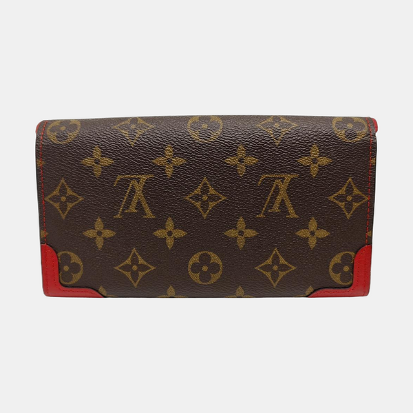 SARAH RETIRO Monogram Coated Canvas Brown Wallet