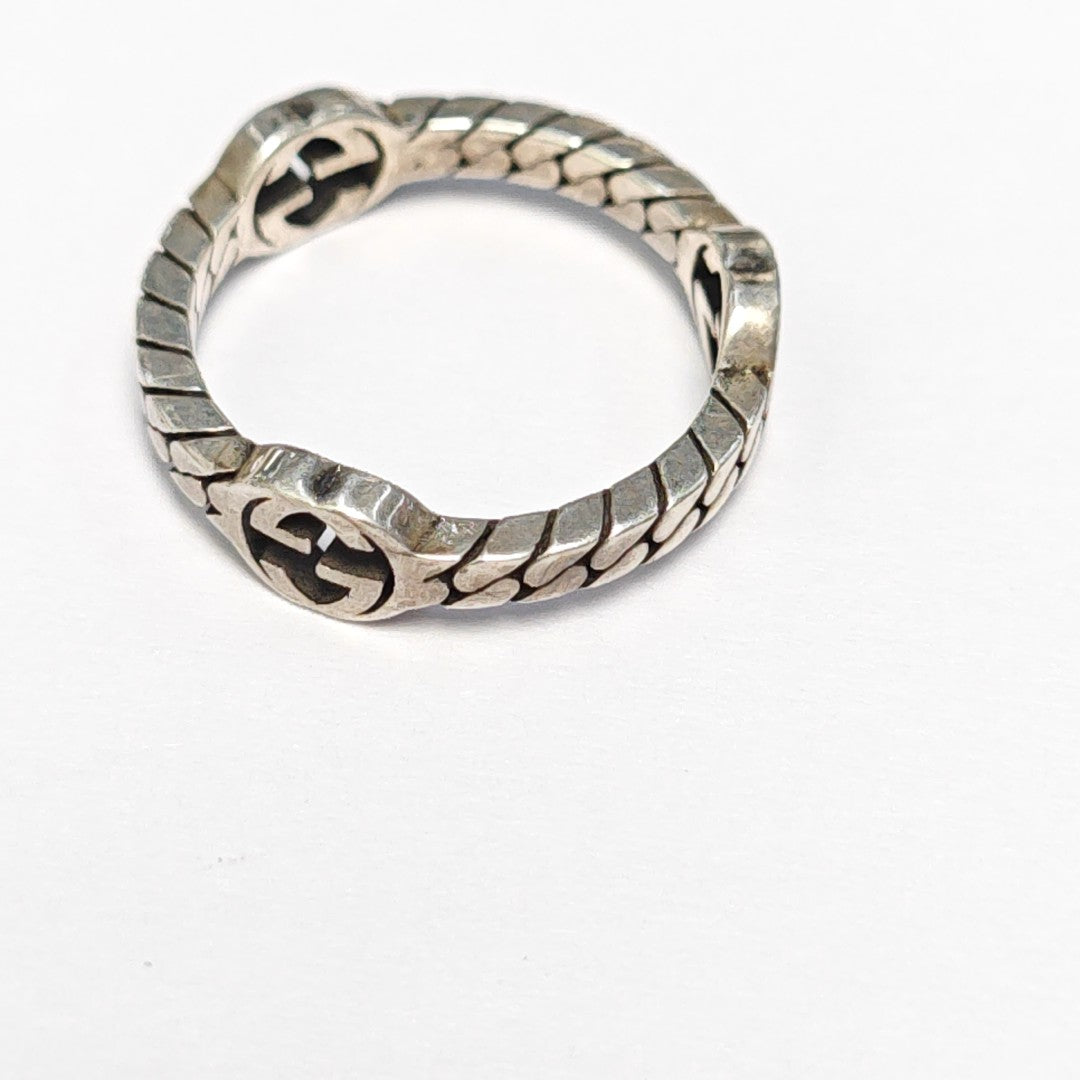 Interlocking G 925 Sterling Silver Ring HK 11