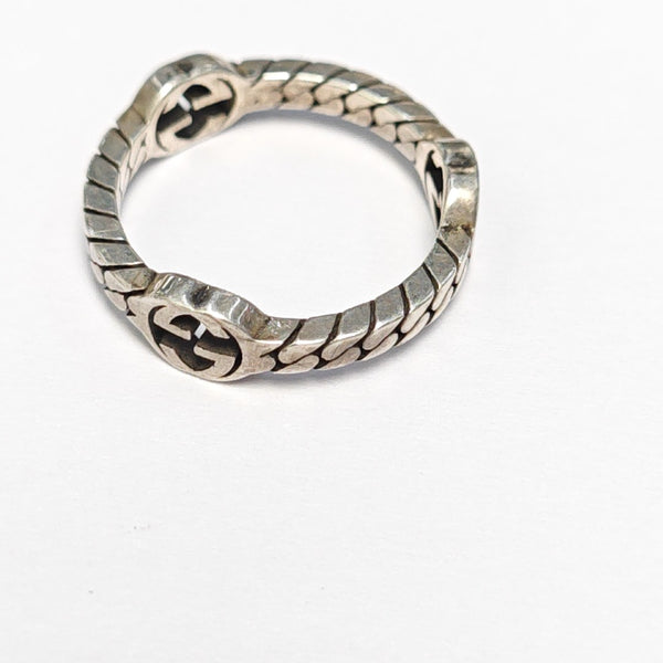 Interlocking G 925 Sterling Silver Ring HK 11