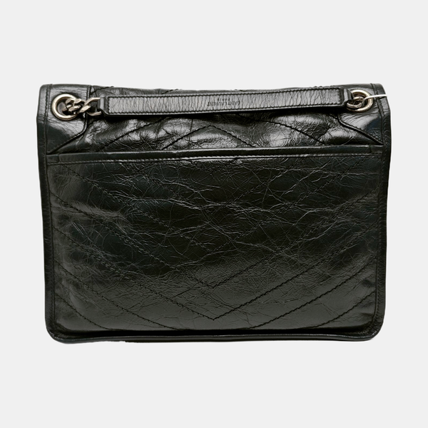 NIKI Medium Chevron Calfskin Green