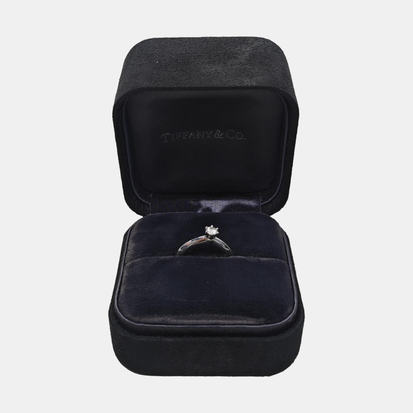 Tiffany Setting Platinum 950 Silver Ring EU 49