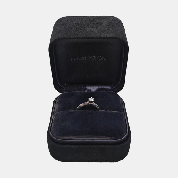 Tiffany Setting Platinum 950 Silver Ring EU 49