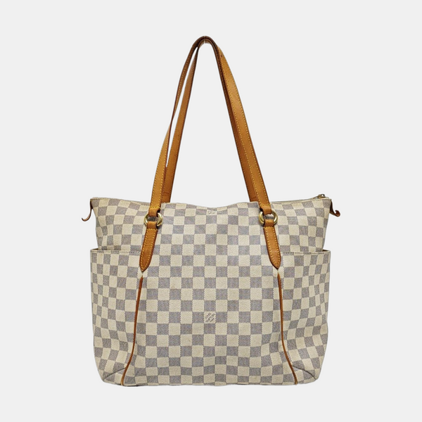 TOTALLY MM Damier Azur Coated Canvas White
