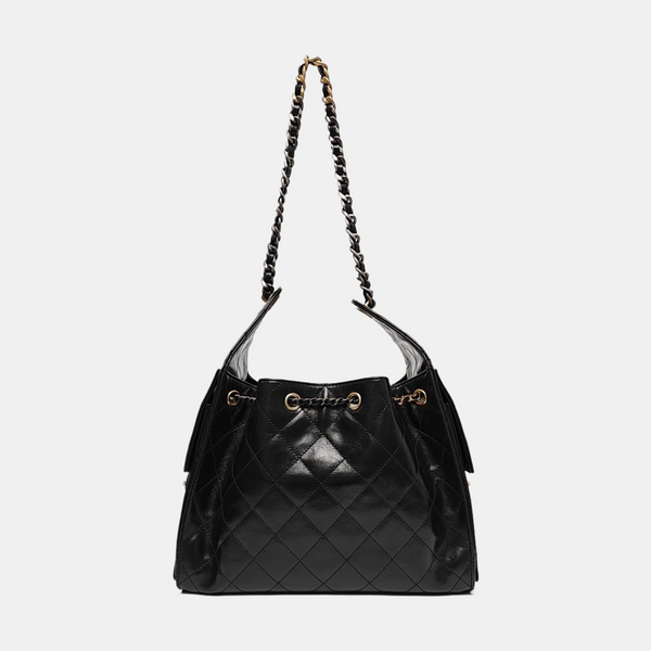CHANEL 25 Small Quilted Calfskin Black