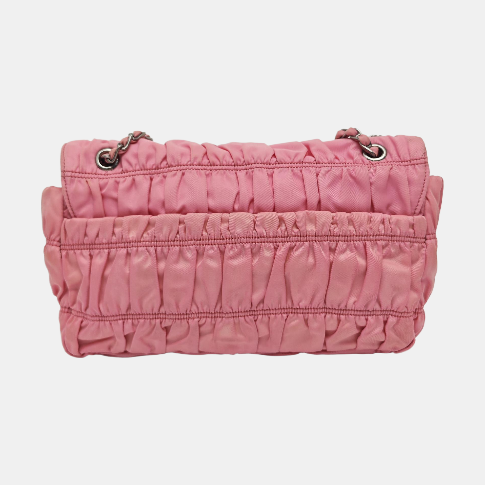 Quilted Nylon Shoulder Bag Red