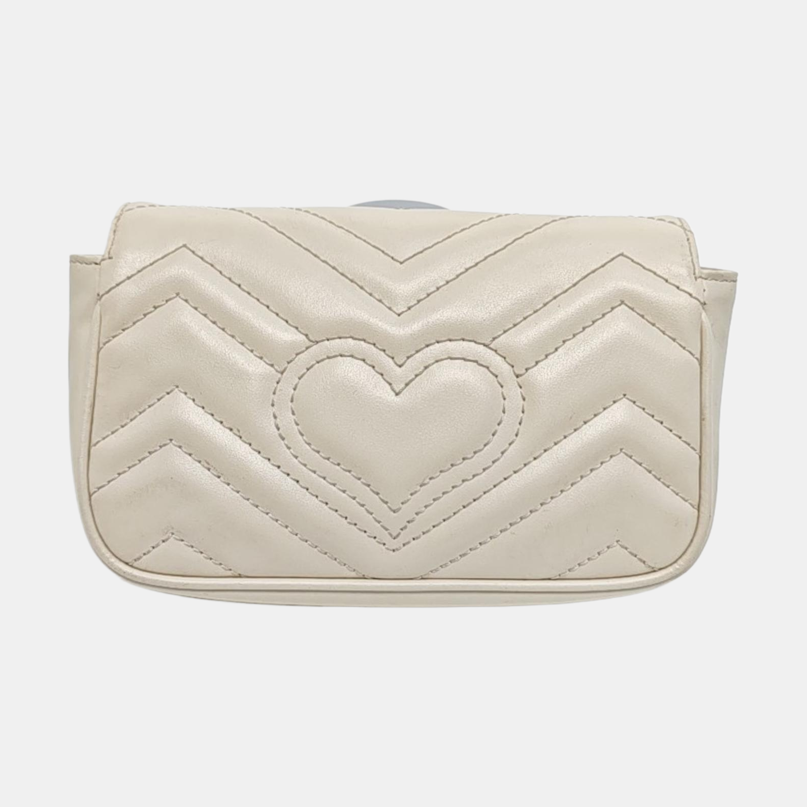 GG Marmont Mini Quilted Calfskin White