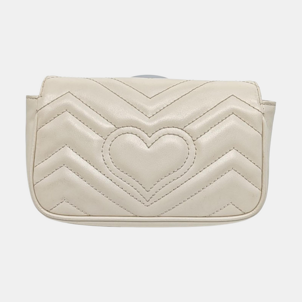 GG Marmont Mini Quilted Calfskin White