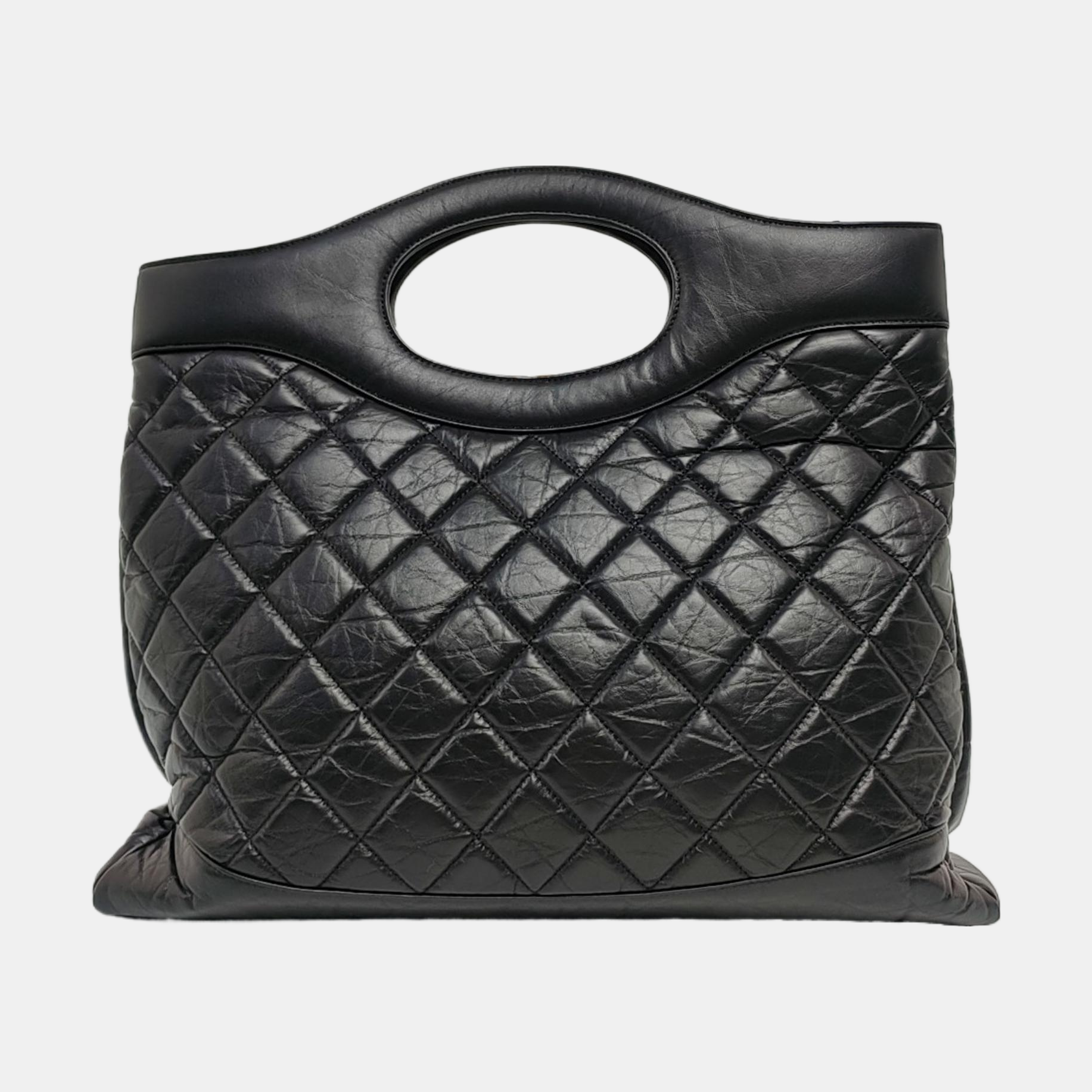 CHANEL 31 Large Quilted Vintage Calf Black