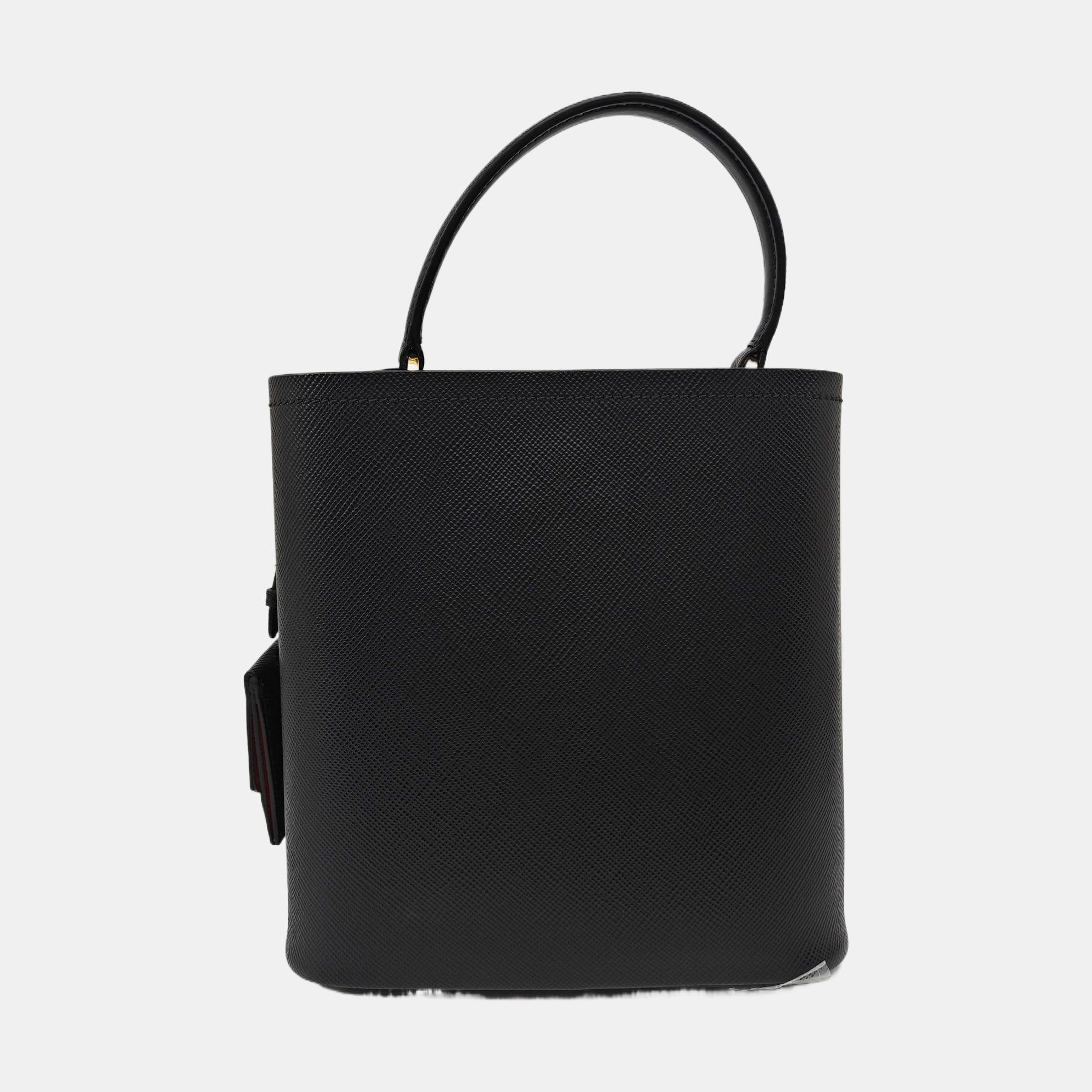 Panier Medium Saffiano Calfskin Black