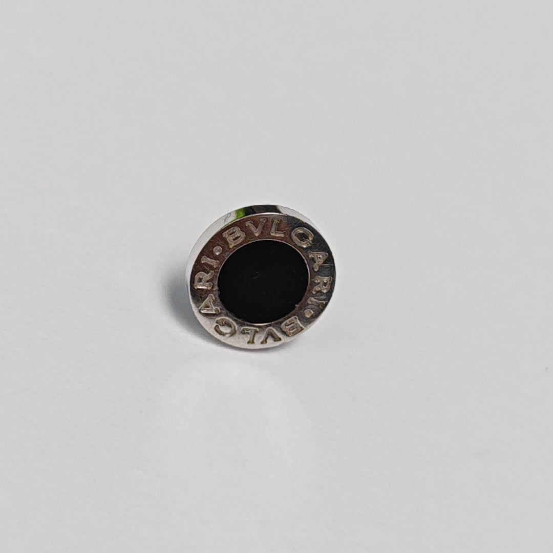 18k White Gold Black Stud Earring