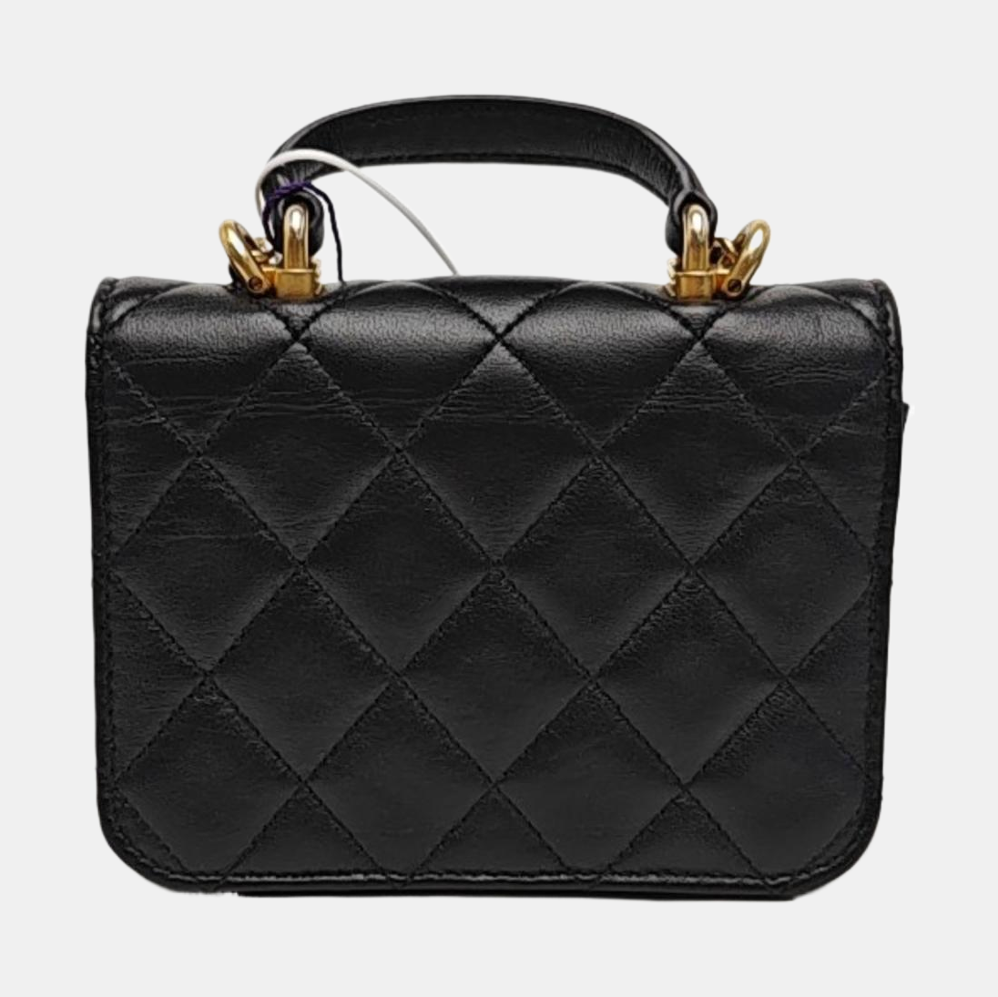 Quilted Lambskin Shoulder Bag Black
