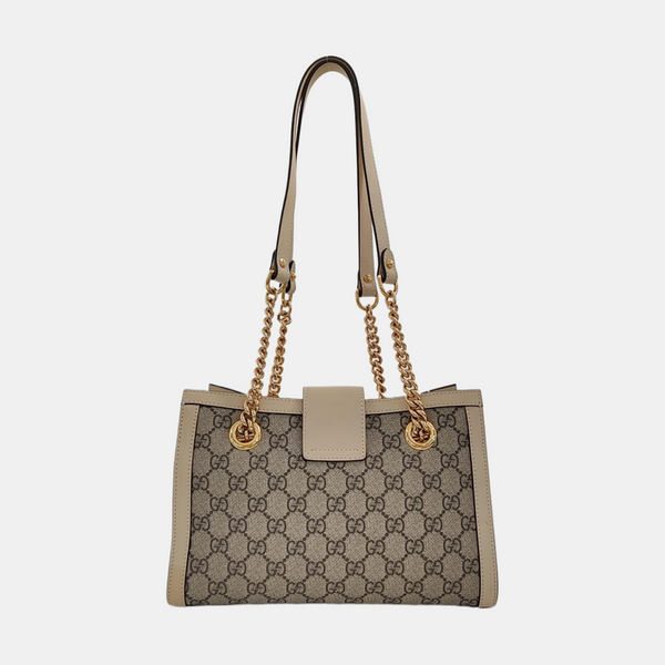 Padlock Small Monogram Coated Canvas Beige