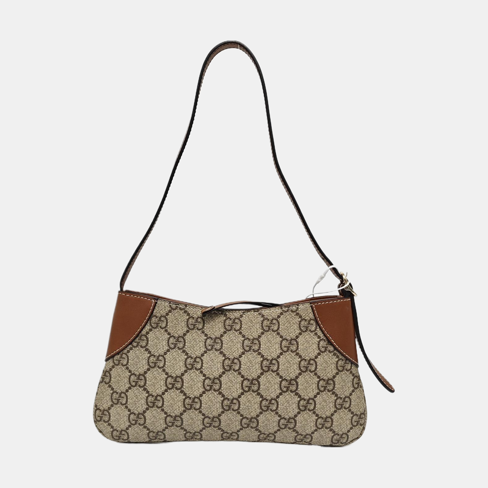 GG Emblem Small Monogram Coated Canvas Beige