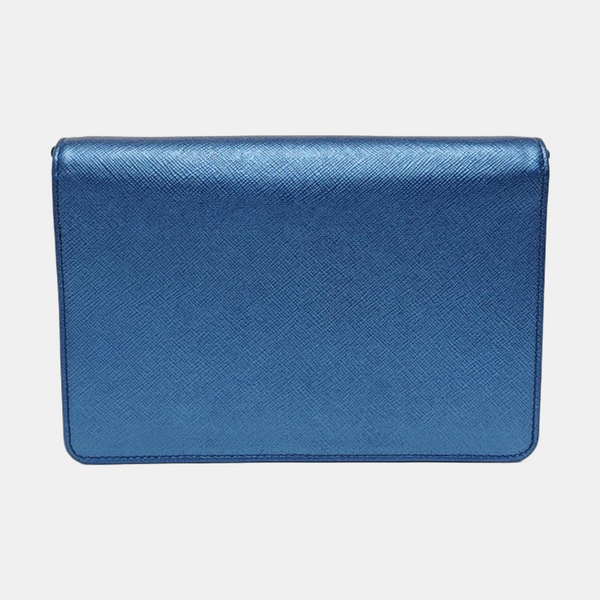 Saffiano Calfskin Shoulder Bag Blue