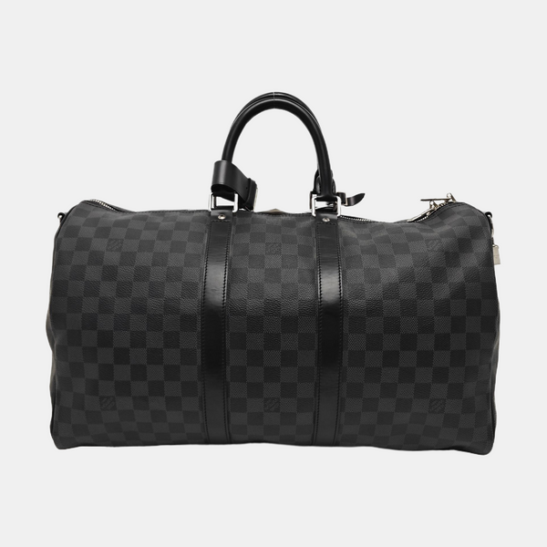 KEEPALL 45 Damier Graphite Coated Canvas Gray