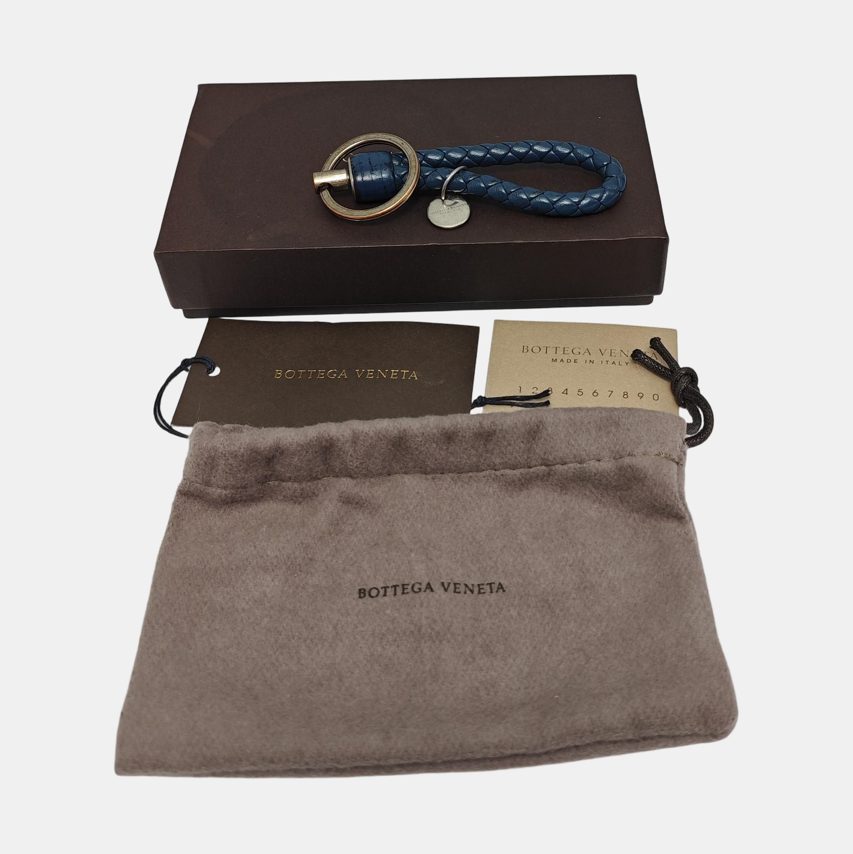 Leather Bag Charm Blue